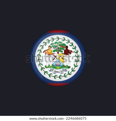 Belize flag icon,Round Belize flag icon vector isolated, Belize flag button.