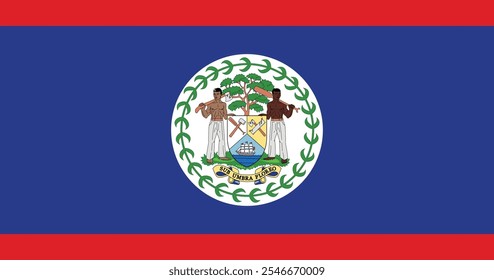 Ilustración de la bandera de Belice Calidad de Premium de alta resolución 300DPI