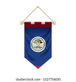 The Belize flag isolated on the white background.