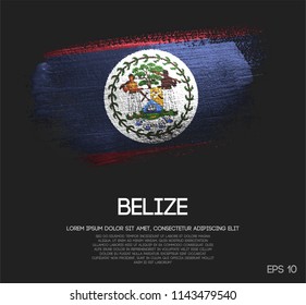 Belize Flag Made of Glitter Sparkle Brush Paint Vector