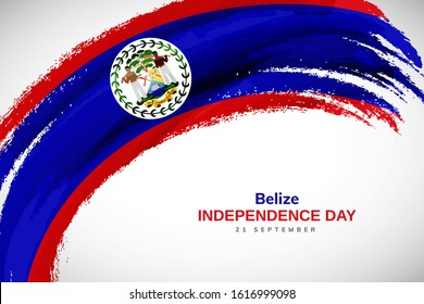 Belize flag made in watercolor brush stroke background. Independence day of Belize. Creative Belize national country flag icon. Abstract watercolor painted grunge brush flag background.