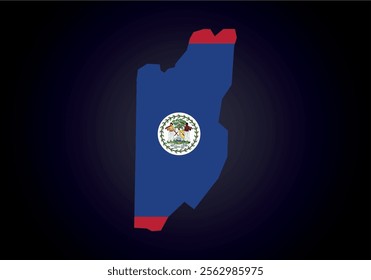 Belize flag and map vector.