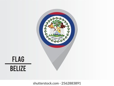Belize Flag on Location Pin. vector illustration