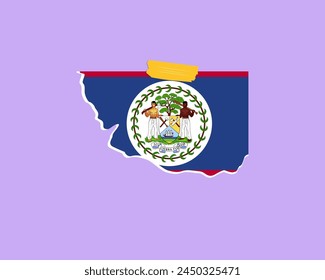 Belize flag paper texture, single-piece element, vector design, Belize flag taped on wall, decoration or celebration idea