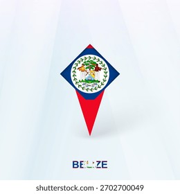 Icono del Pin de la bandera de Belice con diseño geométrico. Ilustración vectorial.