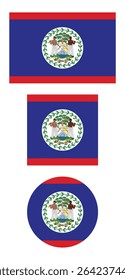 
Belize flag PNG vector. Belize square and round icon isolated on transparent PNG background. Belize flag icon.

