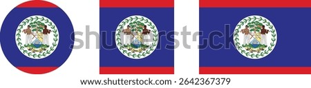 
Belize flag PNG vector. Belize square and round icon isolated on transparent PNG background. Belize flag icon.

