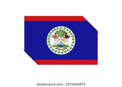 Belize flag - rectangle colorful flag representing a country cultural identity and heritage. The essence of national pride and unity. Attached by the corners in a paper album