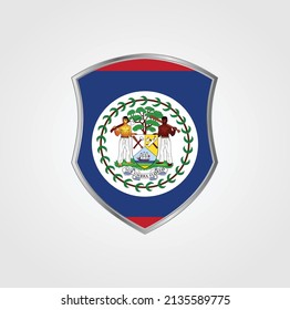 Bandera de Belice con marco blindado. Bandera nacional