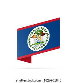 Belize Flaggenstaatsymbol einzeln auf nationalem Hintergrund. Grußkarte Nationaler Unabhängigkeitstag der Republik Belize. Illustrationsbanner mit realistischer Staatsflagge.