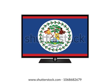 Belize Flag Of Television,Vector Illustration, Isolate On White Background Icon. EPS10