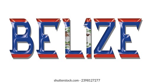 BELIZE flag text font, 3D BELIZE flag colorful background, BELIZE flag vector illustration