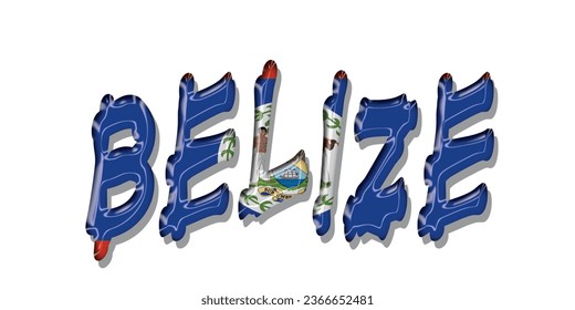 BELIZE flag text font, Belize Font With Flag, symbol background, 3D colorful background, vector illustration svg
