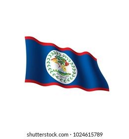 Belize flag, vector illustration on a white background