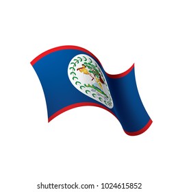 Belize flag, vector illustration on a white background