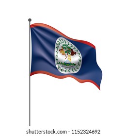 Belize flag, vector illustration on a white background