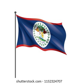 Belize flag, vector illustration on a white background