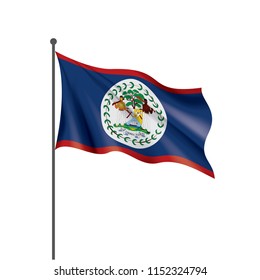 Belize flag, vector illustration on a white background