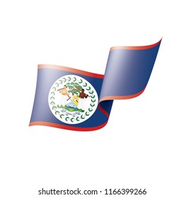 Belize flag, vector illustration on a white background