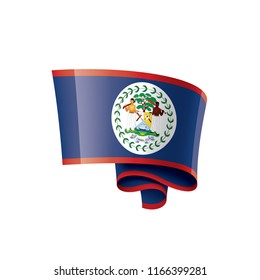 Belize flag, vector illustration on a white background