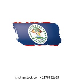 Belize flag, vector illustration on a white background