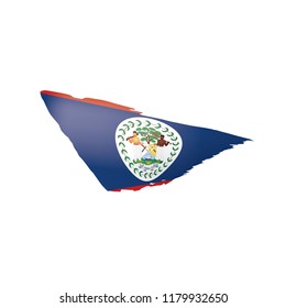 Belize flag, vector illustration on a white background
