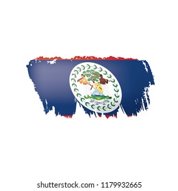 Belize flag, vector illustration on a white background