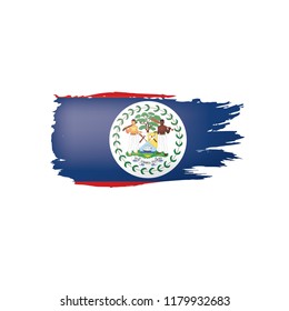 Belize flag, vector illustration on a white background