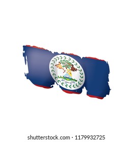 Belize flag, vector illustration on a white background