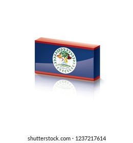Belize flag, vector illustration on a white background