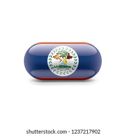 Belize flag, vector illustration on a white background