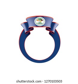 Belize flag, vector illustration on a white background