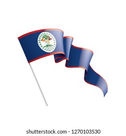 Belize flag, vector illustration on a white background