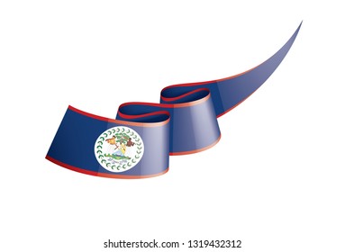 Belize flag, vector illustration on a white background