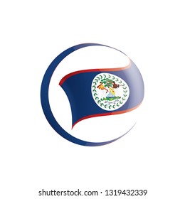 Belize flag, vector illustration on a white background