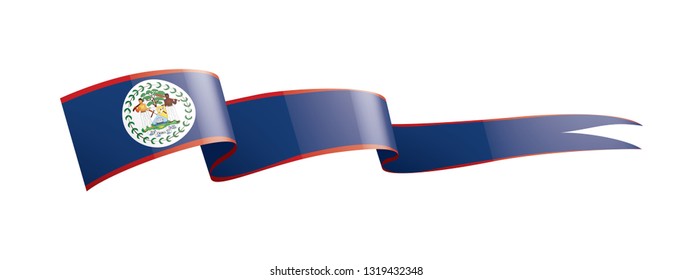 Belize flag, vector illustration on a white background