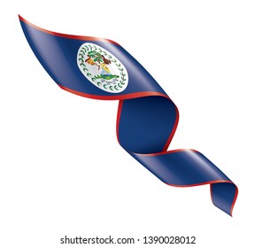 Belize flag, vector illustration on a white background