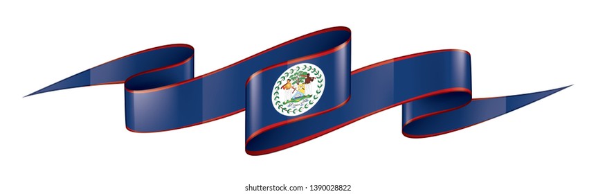 Belize flag, vector illustration on a white background
