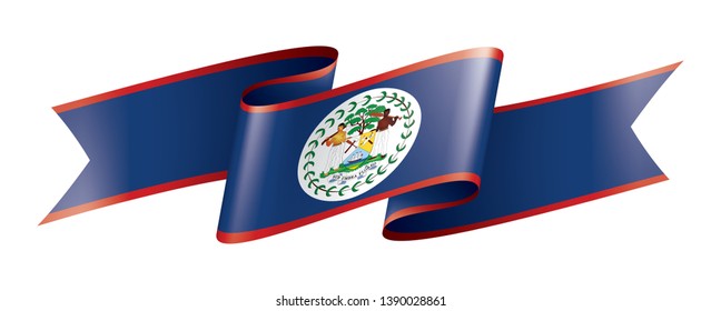 Belize flag, vector illustration on a white background
