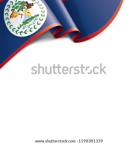 Belize flag, vector illustration on a white background