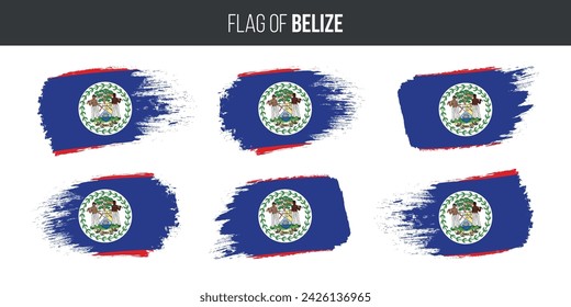 Belize flags brush stroke grunge vector illustration flag of belize isolated on white