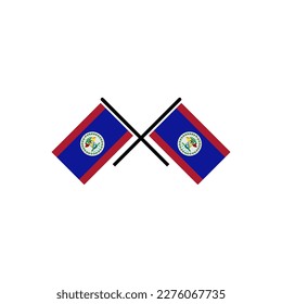 Juego de iconos de banderas de Belice, símbolo del símbolo del vector del día de la independencia de Belice