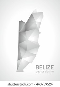 Belize grey and silver vector modern map