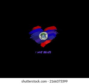 Belize grunge flag heart for your design.
