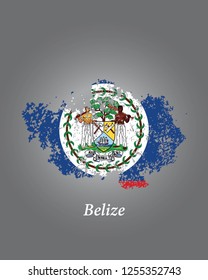 Belize grunge old state flag