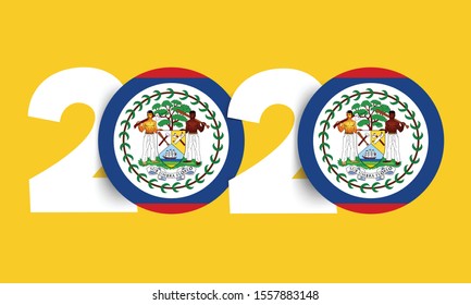 Belize happy new year 2020 flag vector