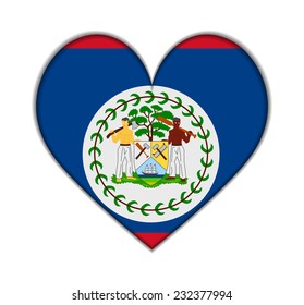 Belize heart flag vector illustration