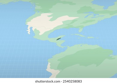 Belize highlighted on a detailed map, geographic location of Belize. Vector Map.