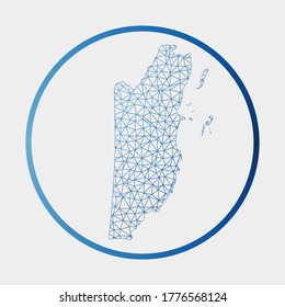 Belize icon. Network map of the country. Round Belize sign with gradient ring. Technology, internet, network, telecommunication concept. Vector illustration.