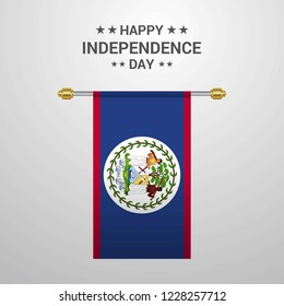 Belize Independence day hanging flag background